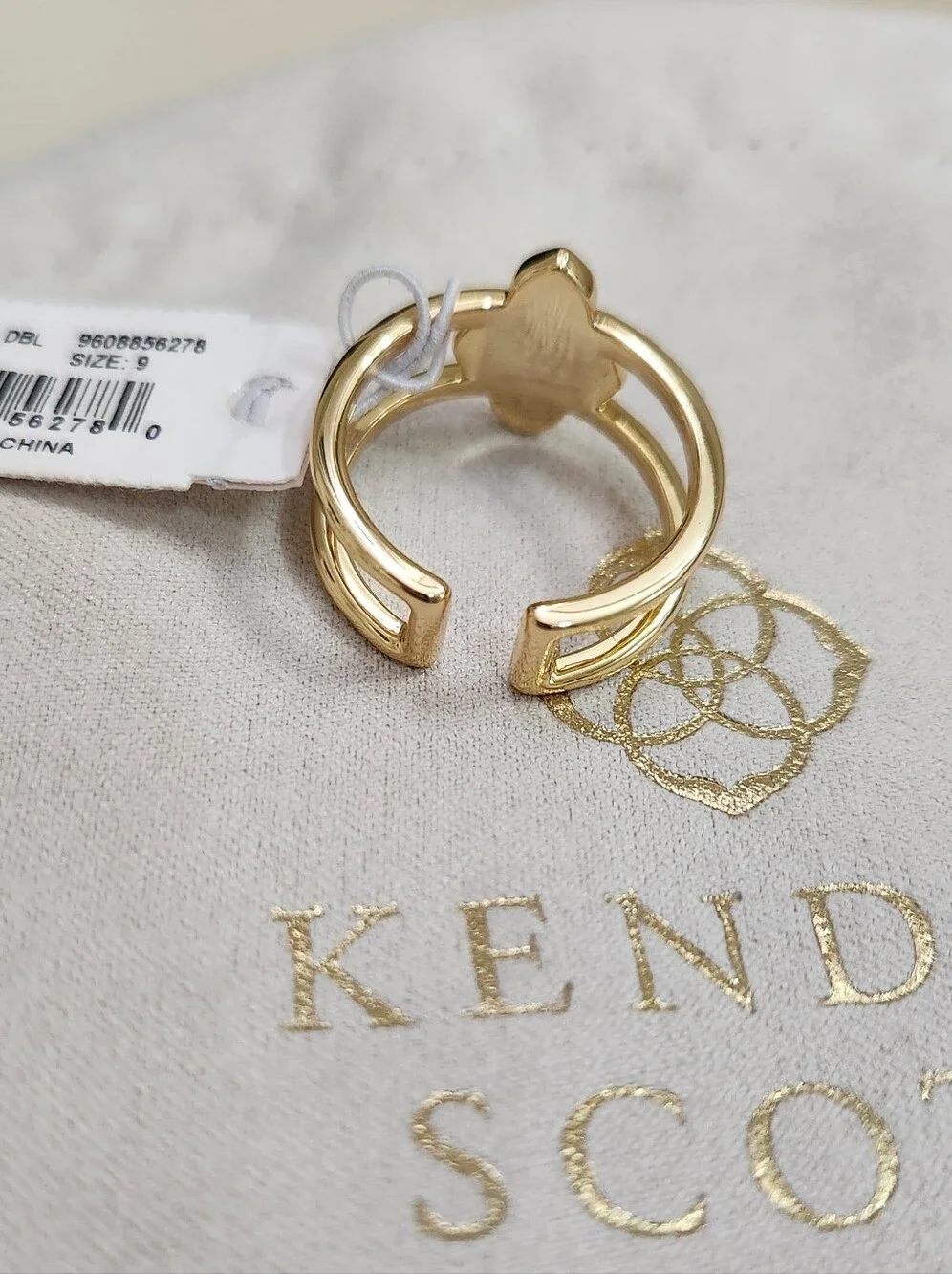 Kendra Scott Abbie Double Band Ring Gold Sz 9 NWT